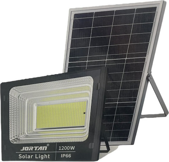 Jortan Wasserdicht Solar LED Flutlicht 1200W Kaltweiß 6500K mit Fernbedienung IP66
