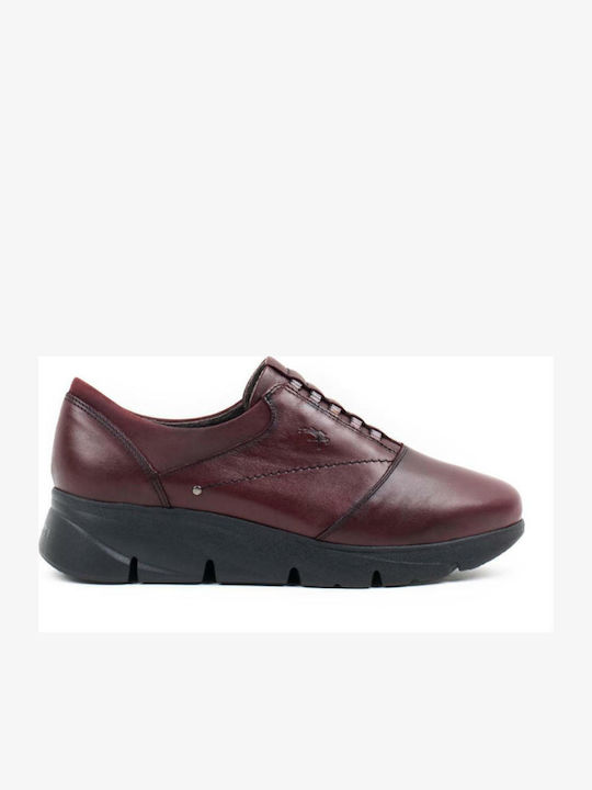Women's Leather Oxford Shoes Burgundy