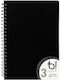 Big Spiral Caiet Cu dungi A4 105 de Foi 3 de Subiecte Negru 1buc