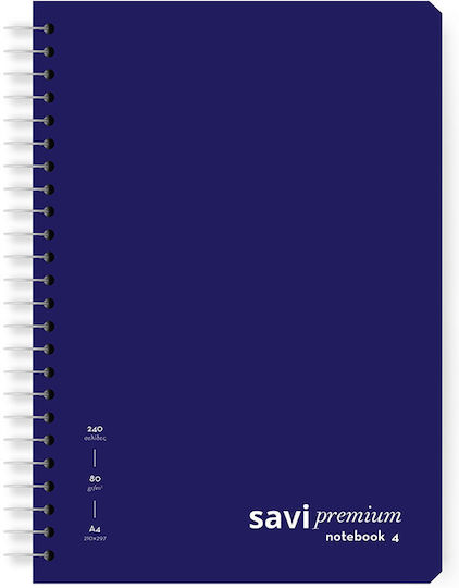 The Penwest Company Spiral Notebook Ruled A4 Blue 1pcs
