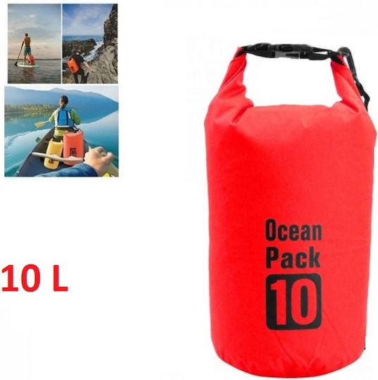 Ocean Pack Водонепроницаема чанта За рамо с капацитет 10 литра Червен