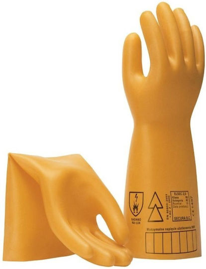Secura Γάντια Εργασίας Ηλεκτρολόγου Πορτοκαλί Latex