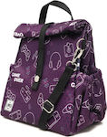 The Lunch Bags Kids Gamer Isothermal Shoulder Lunch Bag 5lt Purple L21 x W16 x H24cm