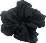 Ro-Ro Accessories Σούρα Μαλλιών Cotton XL 8cm Scrunchy de Păr Negru