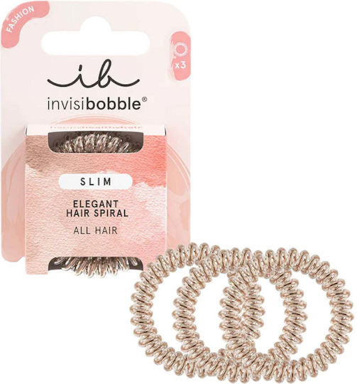 Invisibobble Fashion Slim Σετ Σπιράλ Λαστιχάκια 3τμχ Bronze Me Pretty