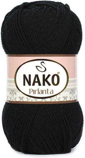 Nako Acrilyc Knitting Yarn Black 225m 100gr