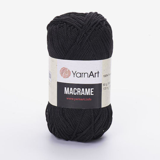 YarnArt Macrame Μακραμέ Συνθετικό Μαύρο 130m 90gr
