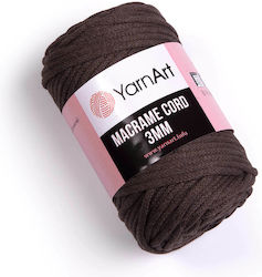 YarnArt Șnur Macrame 3mm Macrame Bumbac Maro 85...