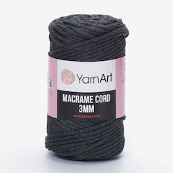 YarnArt Șnur Macrame 3mm Macrame Bumbac Gri 85m...