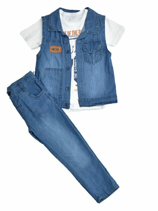 Kinder-Set mit Hose Sommer 3Stück Weiß
