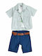 Kinder-Set mit Shorts Sommer 3Stück Grün