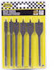 Benson Set of 6 Feather Drills with Cylindrical Shank for Wood