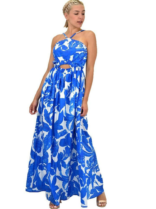 Potre Sommer Maxi Kleid Blau