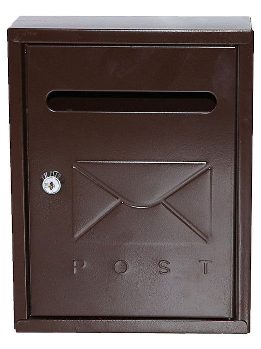 Cutie Poștală pentru Exterior Metalic în Culoarea Maro 20x7.5x26cm