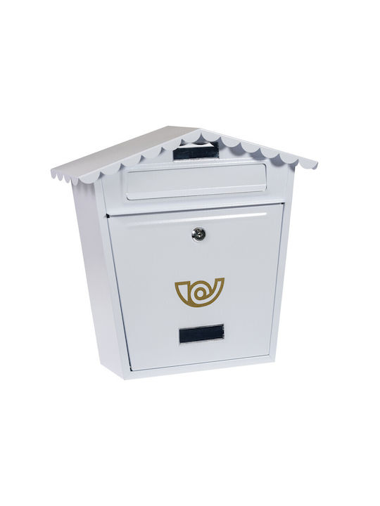 Outdoor Mailbox Metallic in White Color 36x29x10.5cm