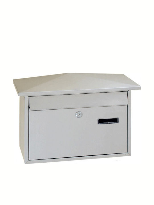 Import Hellas Outdoor Mailbox Metallic in White Color 36x8x28.5cm