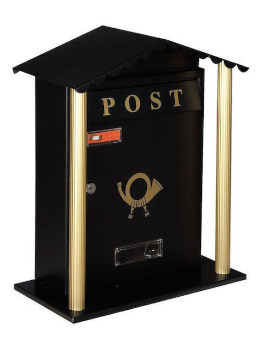 Viometal LTD Außenbereich Briefkasten Metallisch in Schwarz Farbe 35cm