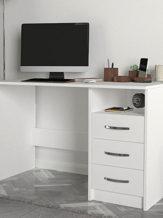 Wooden Eldoris Home Office Desk White L120xW60xH75cm