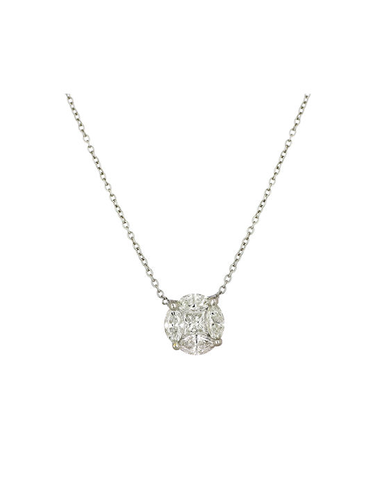 Necklace from White Gold 18k with Diamond
