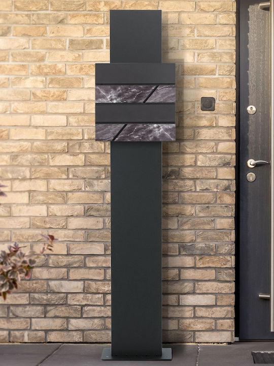 ML-Design Γραμματοκιβώτιο Inox σε Μαύρο Χρώμα 37x36.5x11cm