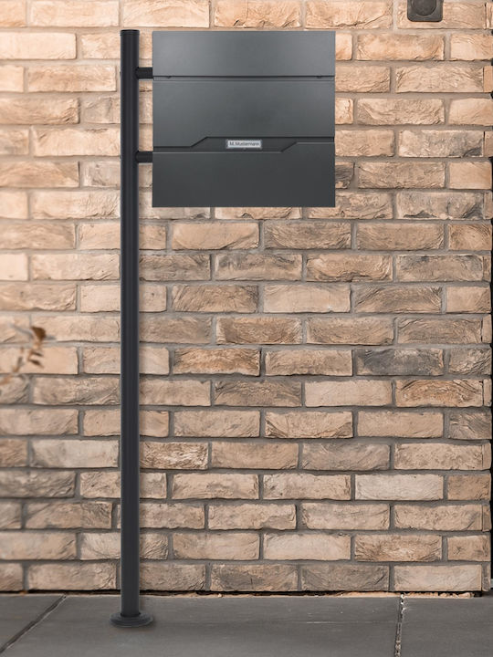 ML-Design Cutie Poștală pentru Exterior Metalic în Culoarea Gri 37x36.5x11cm