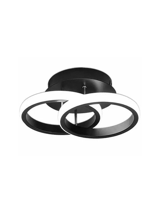 Aria Trade Μοντέρνα Μεταλλική Πλαφονιέρα Οροφής με Ενσωματωμένο LED σε Μαύρο χρώμα 14cm