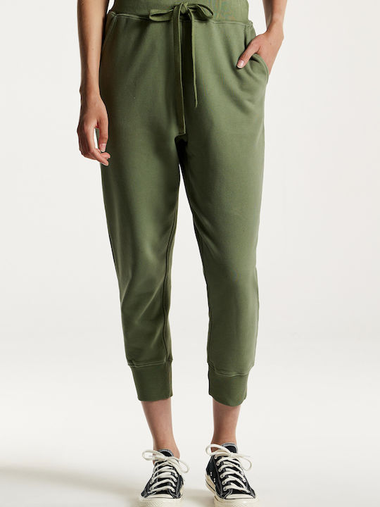 Dirty Laundry Women's High Waist Jogger Sweatpants Green