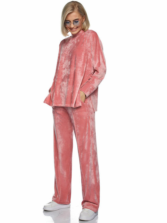 RichgirlBoudoir Sweatpants Set Velvet Pink