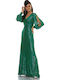 Maxi Dress for Wedding / Baptism Green