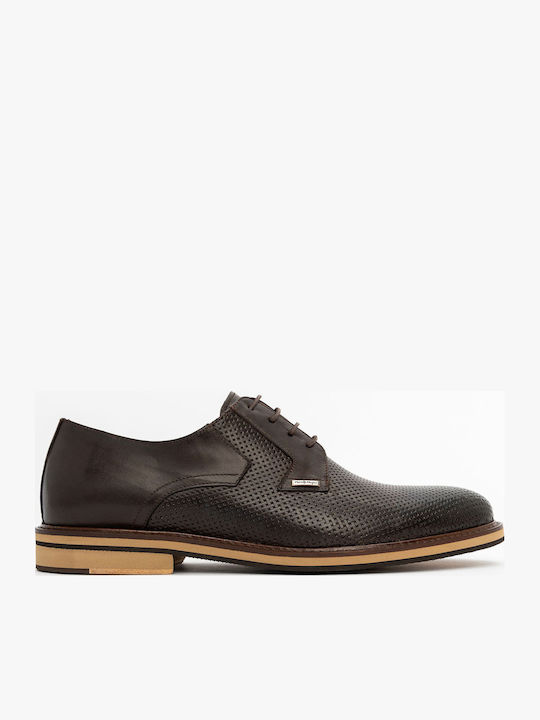 Monte Napoleone Men's Leather Casual Shoes Brown