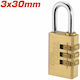 Total Steel Padlock Brass Combination 30mm 1pcs