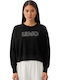 Maglia Chiusa Damen Langarm Pullover Schwarz