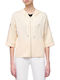 Women's Cardigan with Zipper Beige