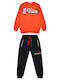 Kids Sweatpants Set Red 2pcs Jump Kick Move