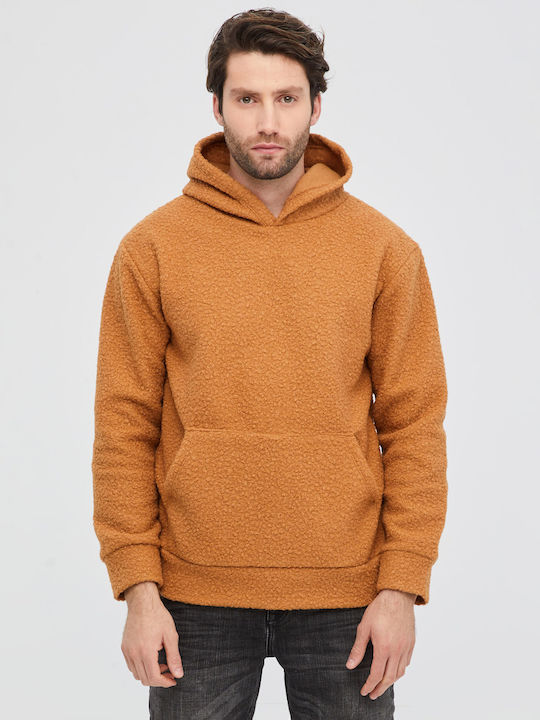 Aristoteli Bitsiani Men's Sweatshirt with Hood and Pockets Brown