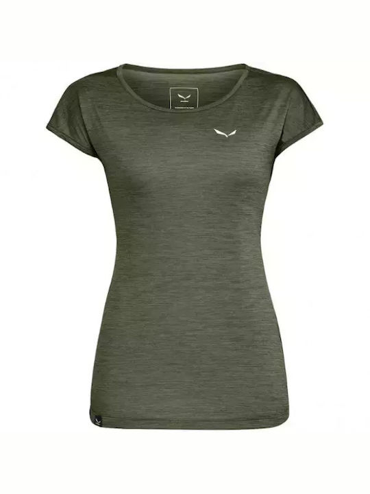 Salewa Women's Athletic T-shirt Fast Drying Khaki