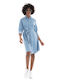 Selected Mini Shirt Dress Dress Light Blue