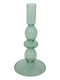 Candle Holder Glass in Green Color 9x9x19cm 1pcs