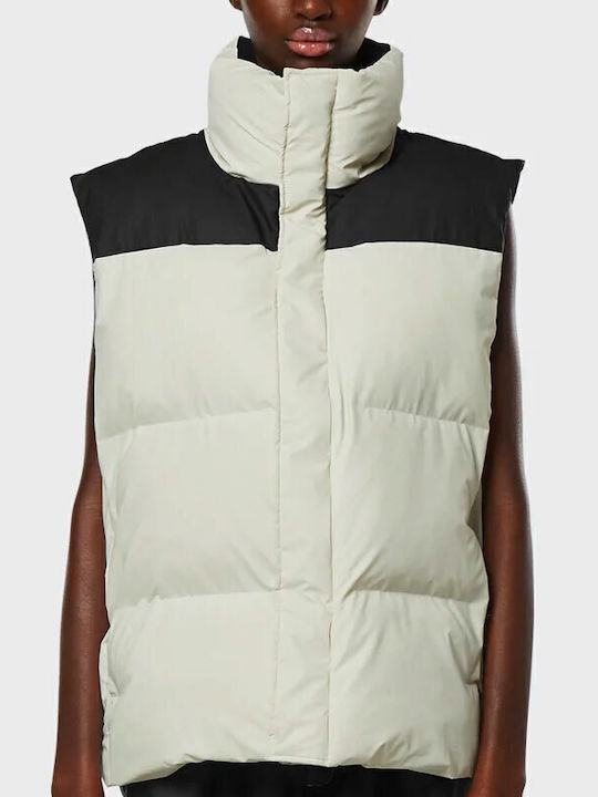 Ärmellos Jacke Puffer Wasserdicht Beige