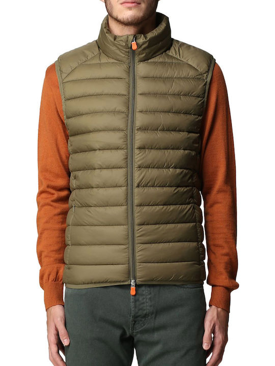 Sleeveless Jacket Puffer Khaki