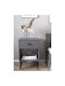 Amari Wooden Bedside Table Gray 43x43x67.5cm