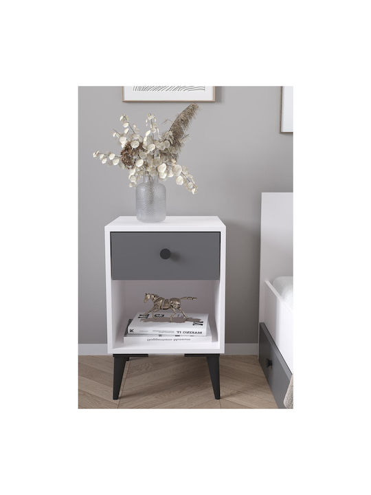 Κομοδίνο Amari Ξύλινο Λευκό 43x43x67.5cm