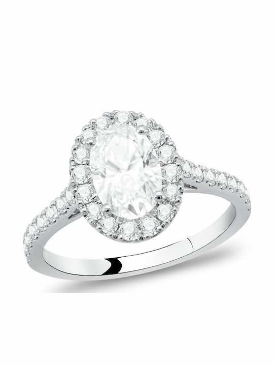 Kiriakos Gofas Единичен камък от Бяло злато 18K с Диамант