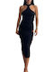 Summer Midi Evening Dress Black