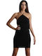 Sommer Mini Abendkleid Offener Rücken Schwarz