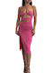 Chica Summer Midi Evening Dress Pink