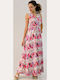 First Woman Summer Maxi Dress Wrap Pink