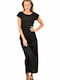 First Woman Sommer Maxi Kleid Schwarz