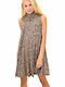 First Woman Mini Dress Turtleneck Beige