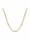 Kiriakos Gofas Two-tone Chain Neck made of Gold 14K Thin Thickness 5.6mm and Length 60cm